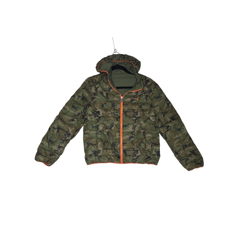 Polo Ralph Lauren Boys Reversible Camo Puffer Jacket Green
 Hooded L 14-16 Warm